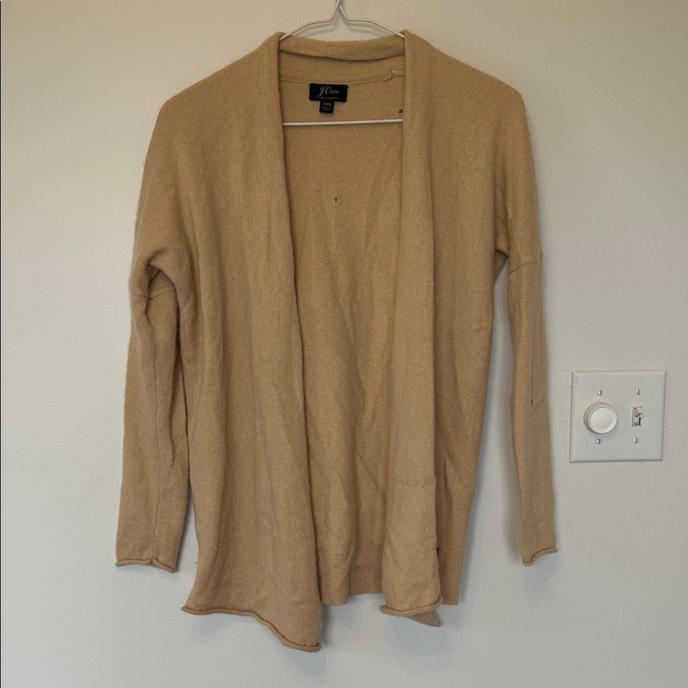J. Crew Camel 100% cashmere camel Open Front Cardigan - Picture 2 of 6